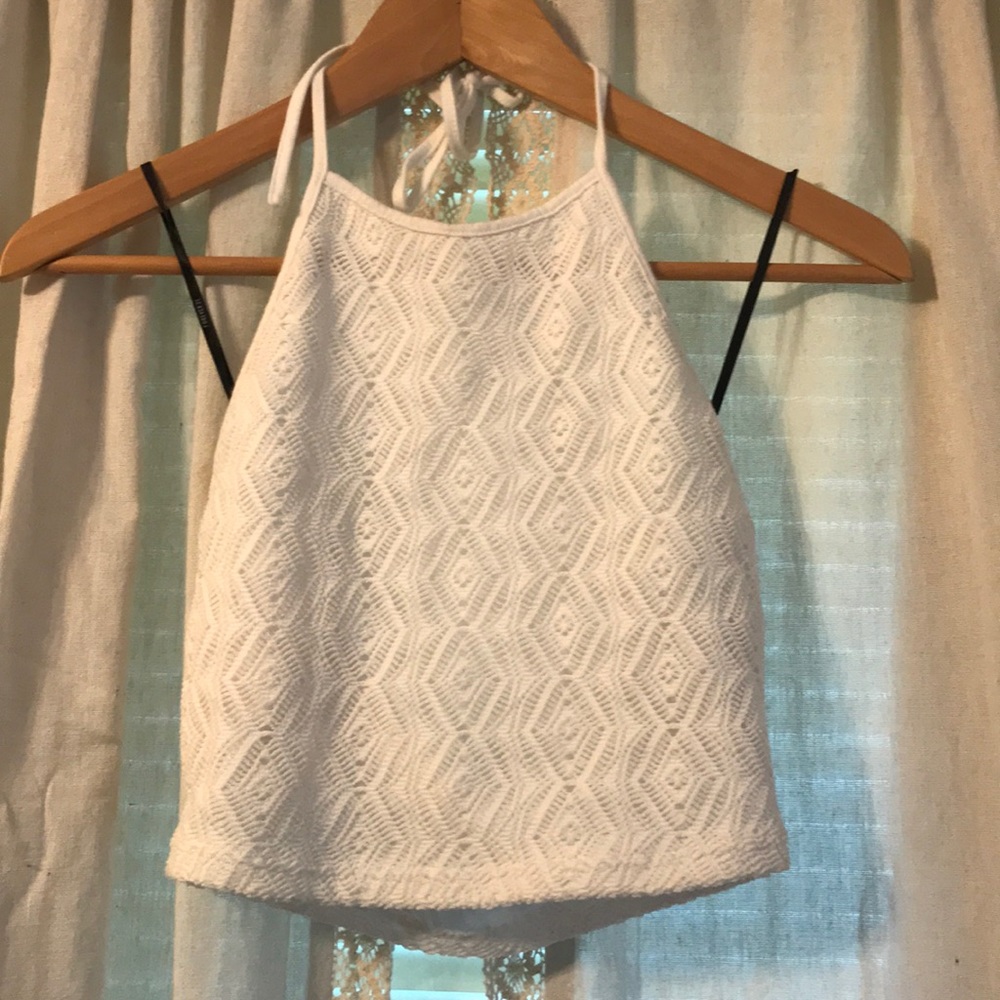 Lace halter top.